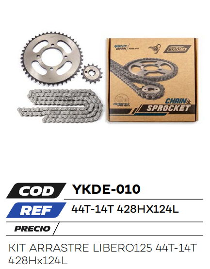 KIT ARRASTRE LIBERO125 44T-14T 428H - 124L